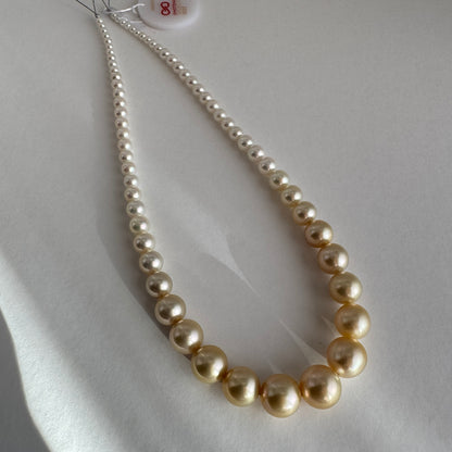 真科研 四季彩 Akoya×南洋金珠 グラデーションネックレス 5–13mm 約42cm SV 3