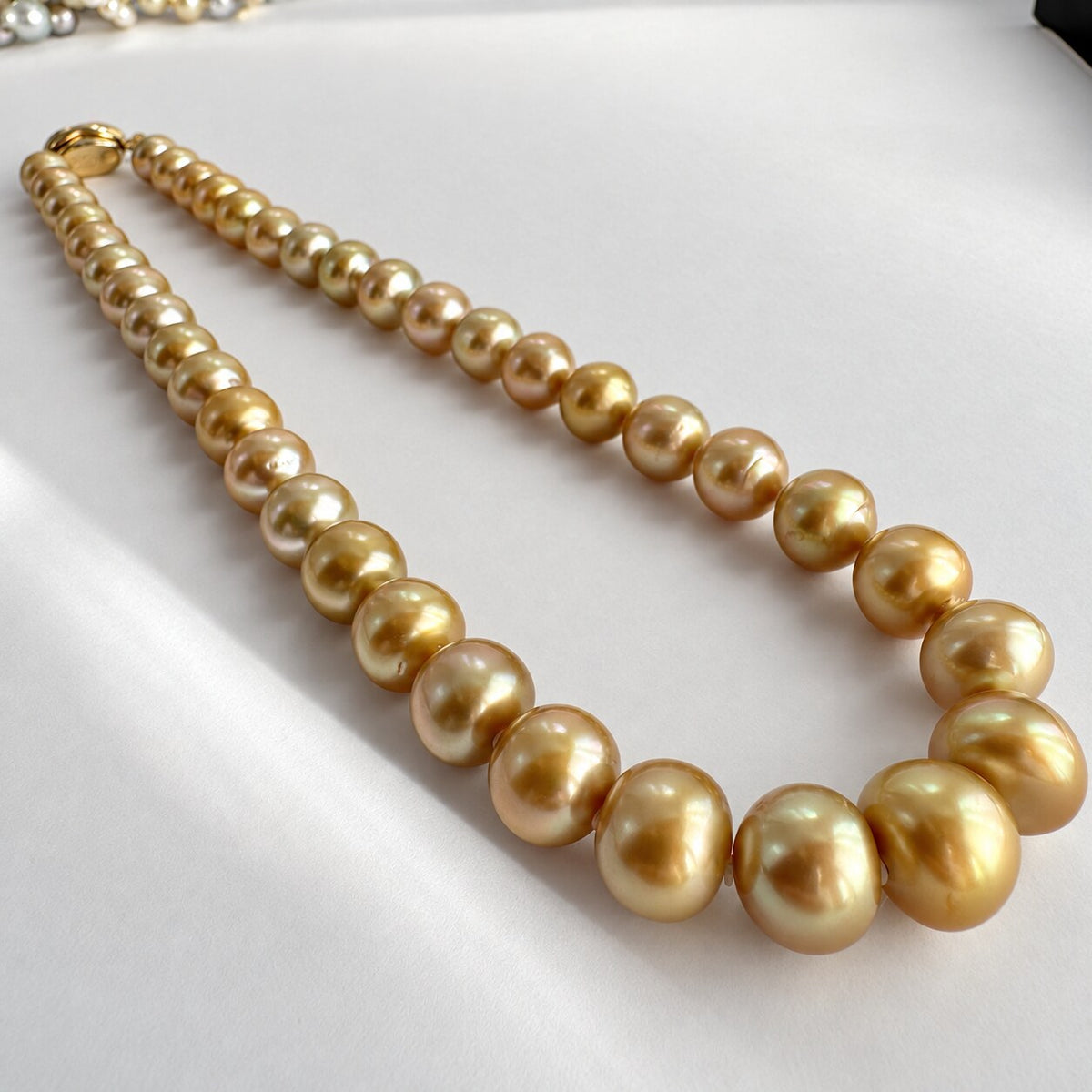 南洋ゴールデンパール「月光彩虹」ネックレス 10–13.5mm 約43cm SV 3