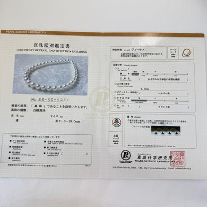 南洋白蝶真珠 オーロラ ヴィーナス ネックレス 11.0–13.0mm 約43cm SV 真珠科学研究所SS級鑑別書付 8