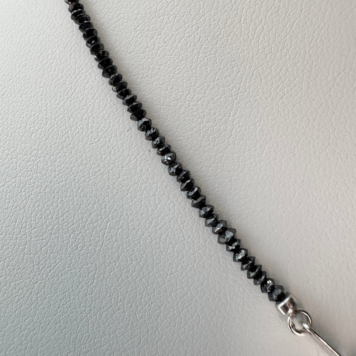 タヒチ黒蝶真珠 ファセットカット ブラックダイヤモンド ネックレス 約7.7–8.2mm 約26ct K18WG 6