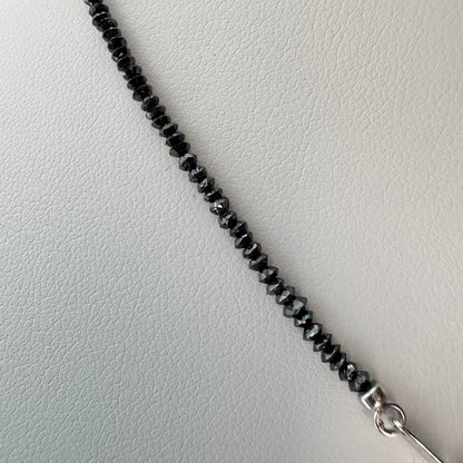タヒチ黒蝶真珠 ファセットカット ブラックダイヤモンド ネックレス 約7.7–8.2mm 約26ct K18WG 6