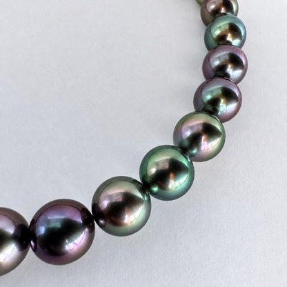 GRANPEARL 特選タヒチ黒蝶真珠 マルチカラーネックレス 8.1–10.8mm 約42cm SV 3