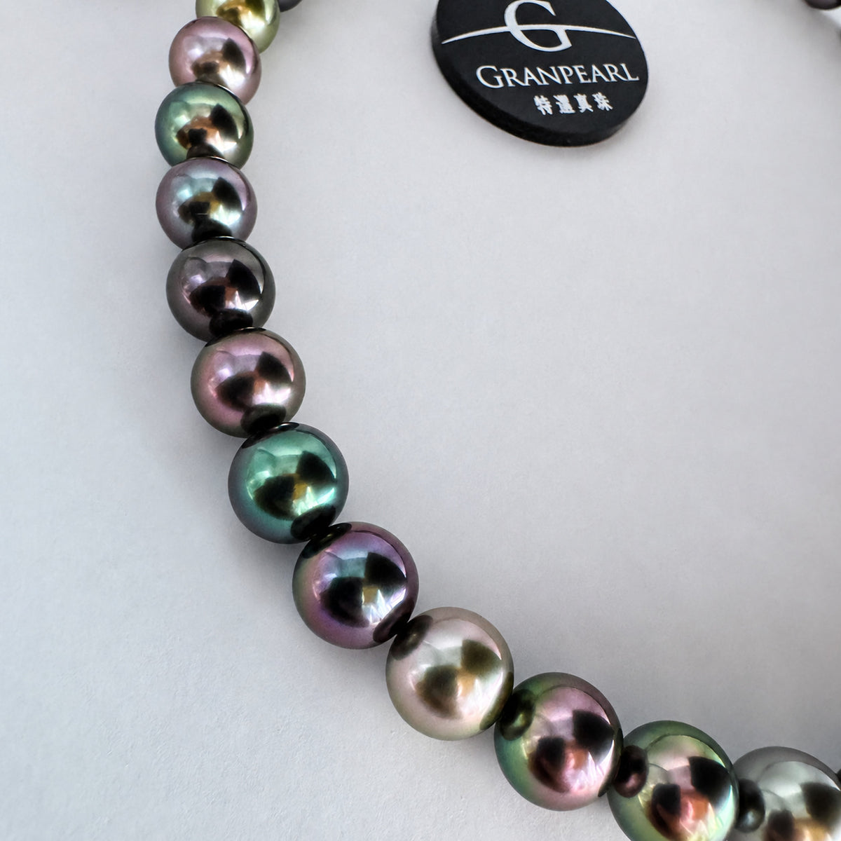 GRANPEARL 特選タヒチ黒蝶真珠 マルチカラーネックレス 8.1–10.8mm 約42cm SV 4