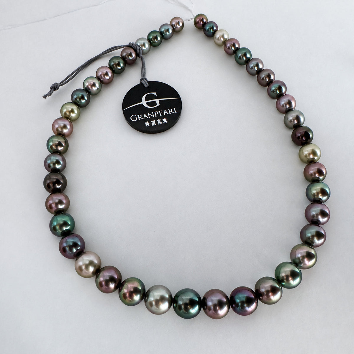 GRANPEARL 特選タヒチ黒蝶真珠 マルチカラーネックレス 8.1–10.8mm 約42cm SV 5