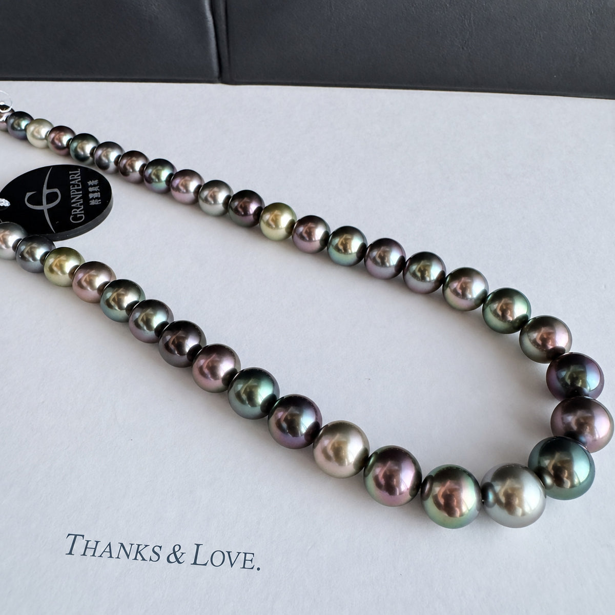 GRANPEARL 特選タヒチ黒蝶真珠 マルチカラーネックレス 8.1–10.8mm 約42cm SV 6