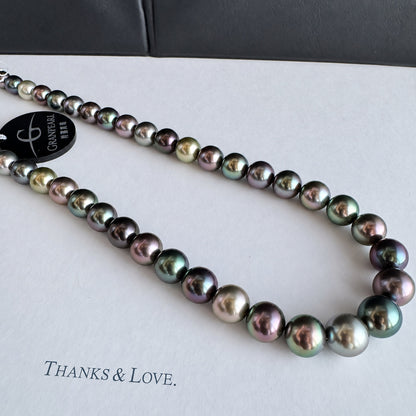 GRANPEARL 特選タヒチ黒蝶真珠 マルチカラーネックレス 8.1–10.8mm 約42cm SV 6