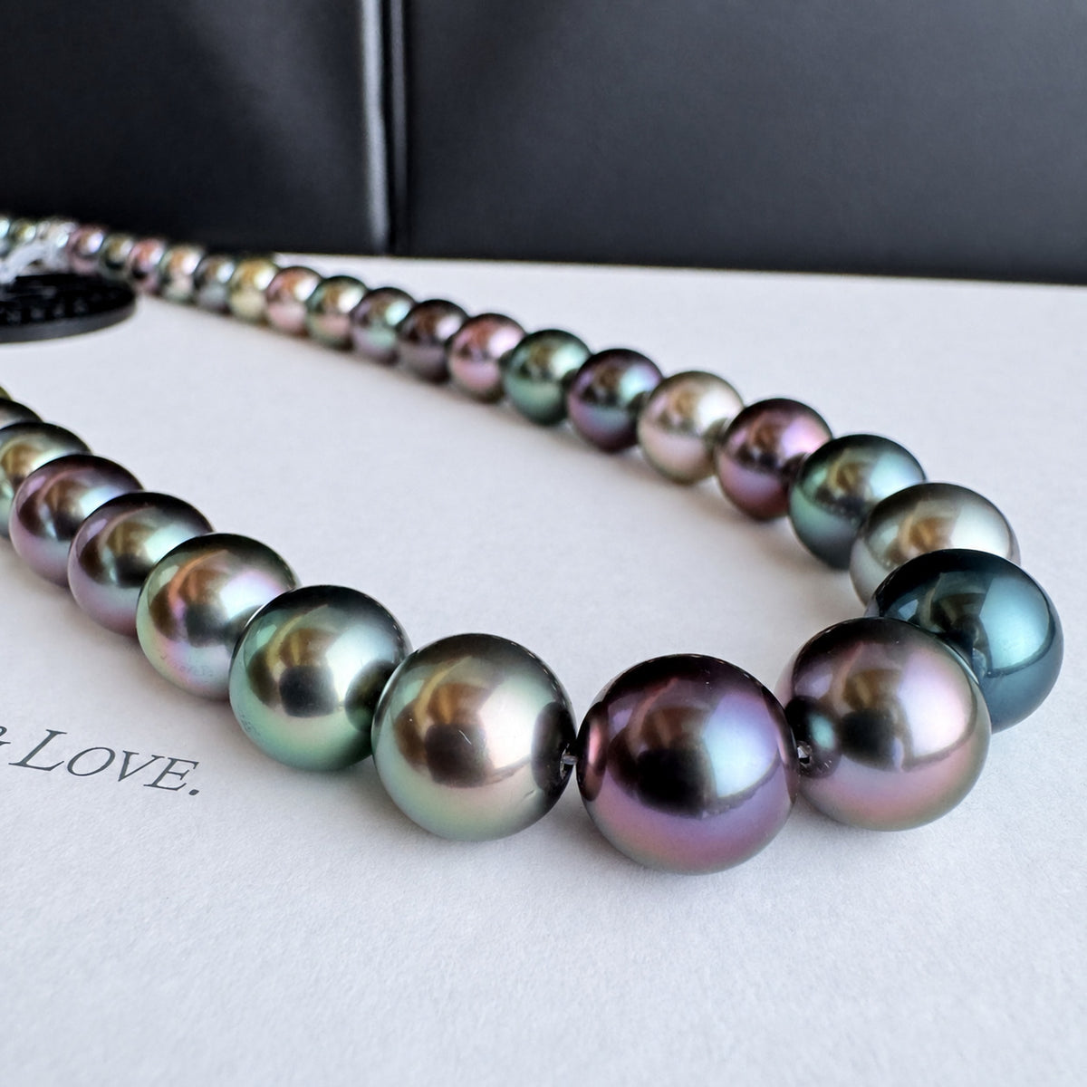 GRANPEARL 特選タヒチ黒蝶真珠 マルチカラーネックレス 8.1–10.8mm 約42cm SV 7