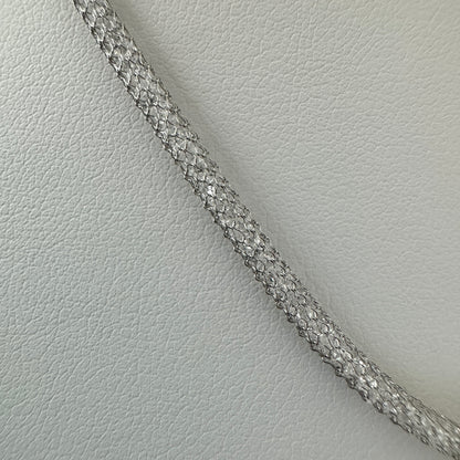 タヒチ黒蝶真珠 パヴェフラワー ジルコニア クリスタルメッシュ ペンダントネックレス 約10–11mm 45cm＋5cm SV925 4